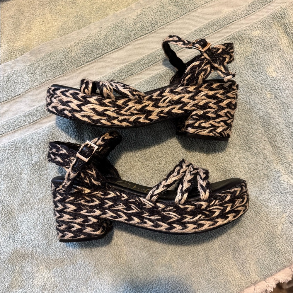 BCBG Black Braided Platform Espadrille Sandal - Picture 4 of 5